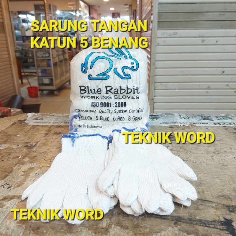 SARUNG TANGAN KAIN KATUN 5 BENANG / SARUNG TANGAN RAJUT 5 BENANG LUSINAN