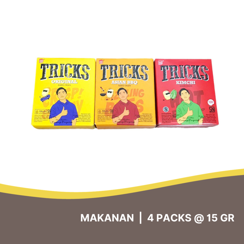 

TRICKS Biskuit Kentang 4 Packs @ 15gr - Makanan