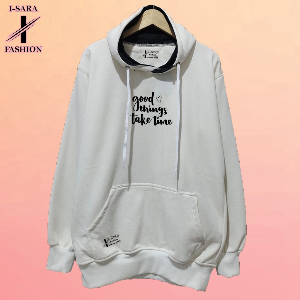 Hoodie Sweater Pria Wanita Jumper Warna Putih Suiter Hudie Cowok Original Bahan Katun Flecee Tebal