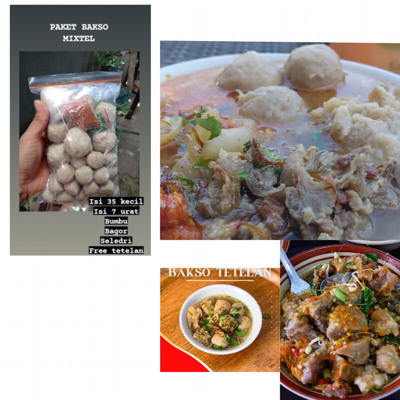 

PAKET BAKSO TETELAN KECIL PLUS URAT ISI 42 free bumbu komplit