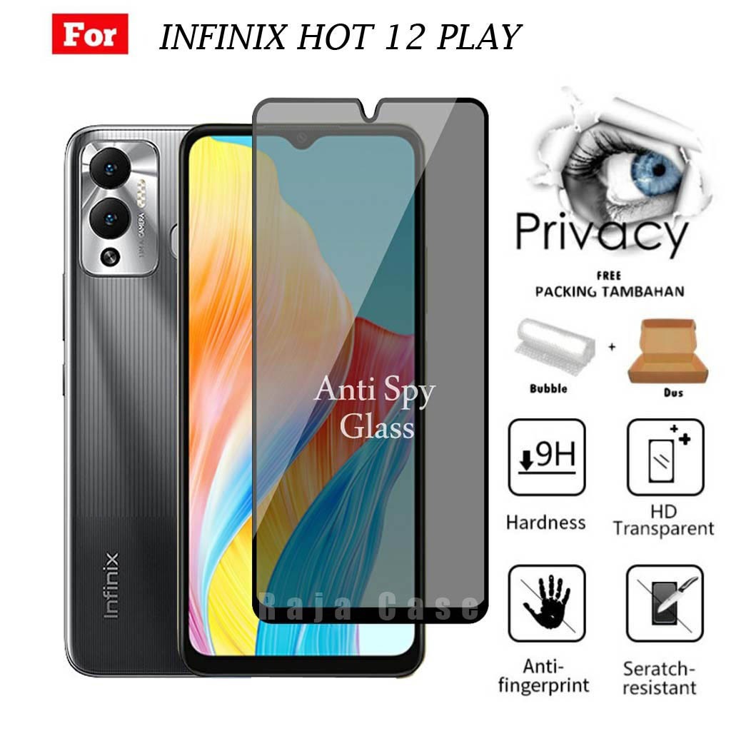 Tempered Glass SPY INFINIX HOT 12 PLAY  - Pelindung Layar Handphone INFINIX HOT 12 PLAY
