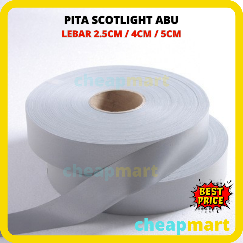 Pita Skotlet Scotlite Scotlight Kain Reflective Kain safety Abu 2.5cm