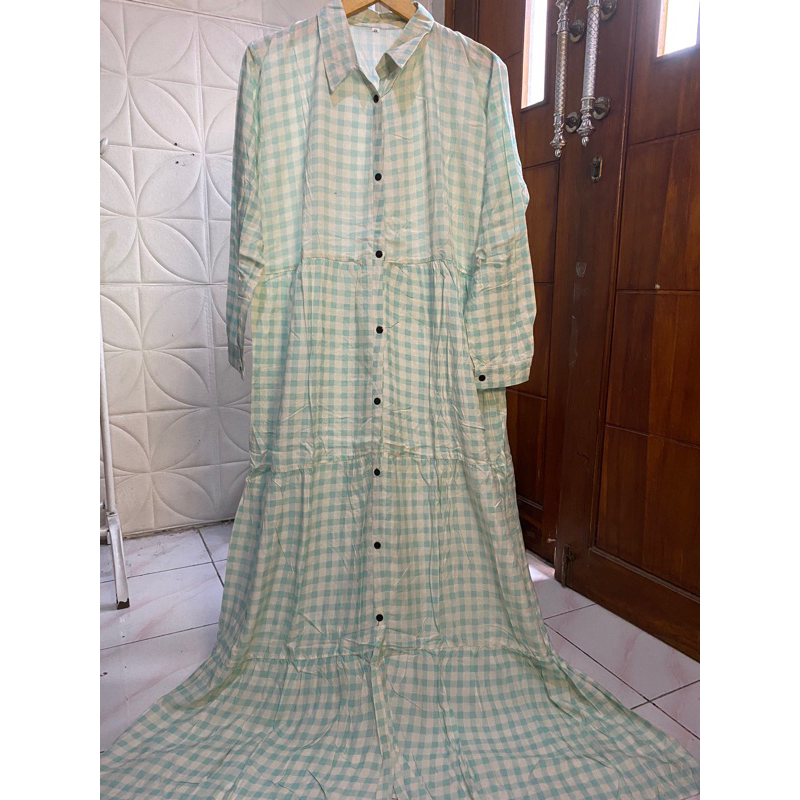 Dress Gamis Square Kotak Full Kancing