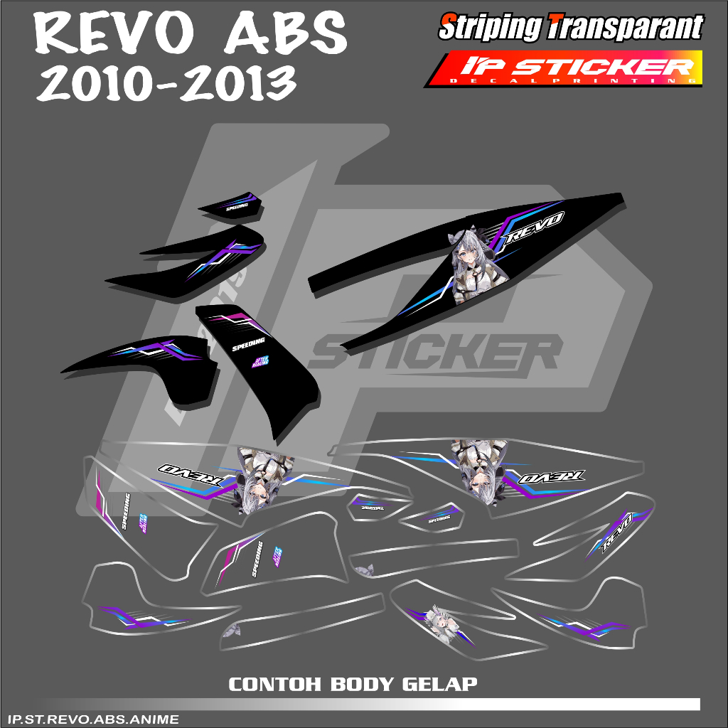 REVO ABS (COD) STIKER STRIPING MOTOR HONDA REVO ABS - STIKER LIST GRAFIK SIMPLE WARNA VARIASI DESAIN