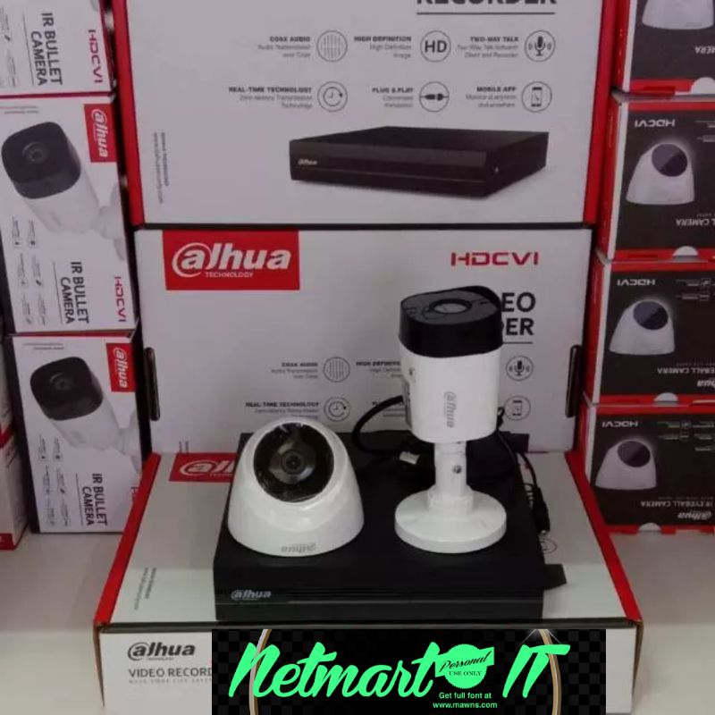 Paket cctv dahua 2 channel/ 2 Kamera DVR 4 CH 2MP-AAN