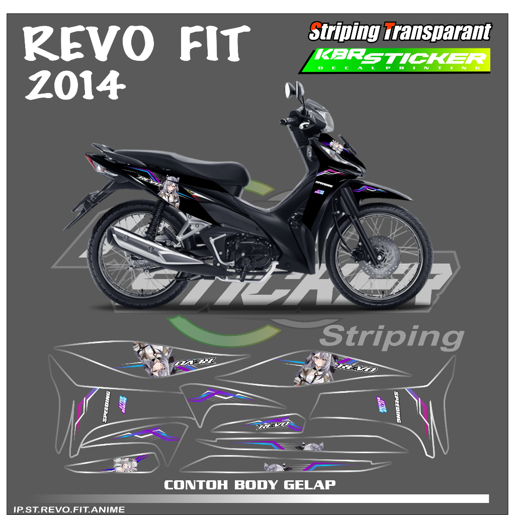 REVO FIT (COD) STIKER STRIPING MOTOR HONDA REVO FIT - STIKER LIST GRAFIK SIMPLE WARNA VARIASI DESAIN