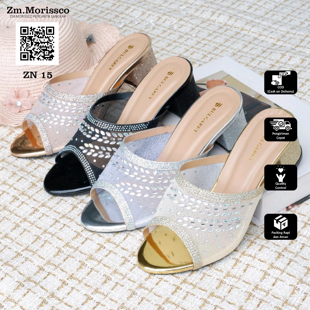 Heels Pesta Mewah Wanita ZN15 Terbaru 5cm