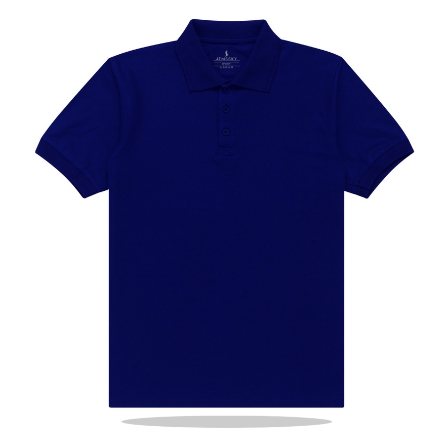 Jemssky - Kaos Polos Unisex Polo Shirt Baju Polo Kerah Biru