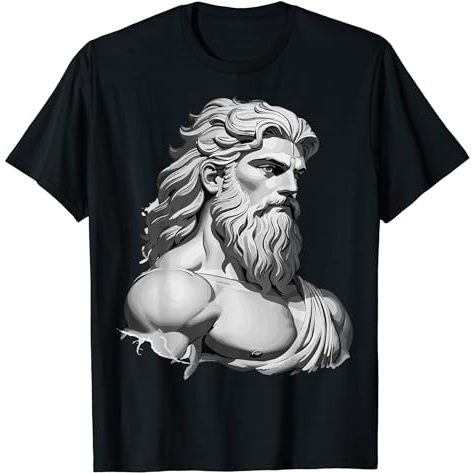 BAJU KAOS Unisex God Ancient Zeus Greece Mythology Thunder Olympus Greek T-Shirt