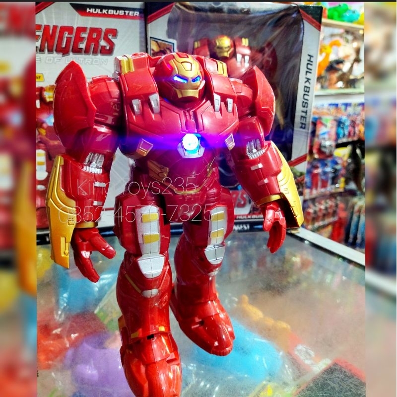 Mainan Anak Robot Berjalan Bonus Batrai Avengers Ironman Hulk Mode Lampu Suara Bergerak Maju Lagu Mu
