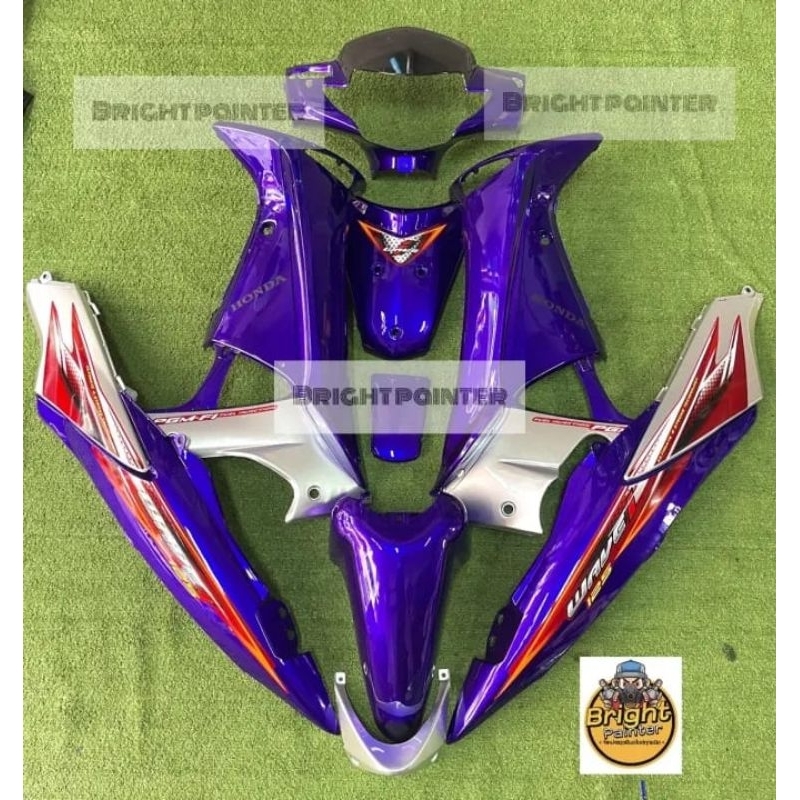 Body alus Full Cover Motor Supra X 125 2005-2006 Warna Ungu Silver