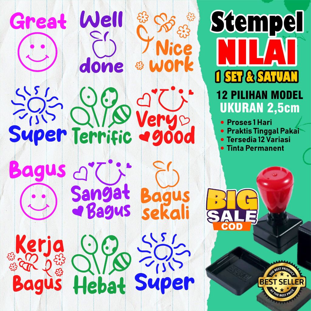 

[Bisa COD] Stempel Reward Penilaian Guru TK / SD / Anak