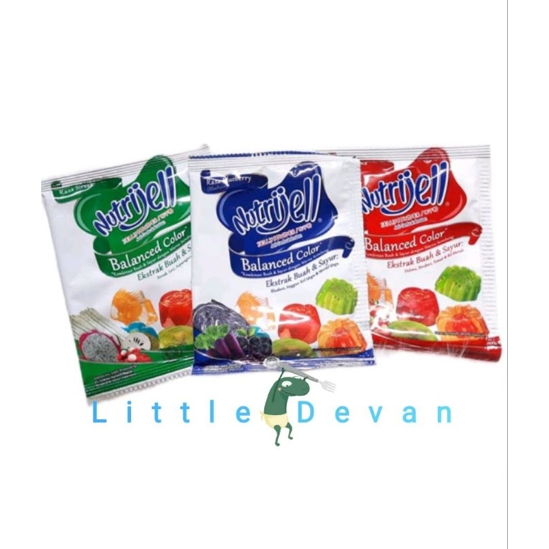 

Nutrijell balanced colour rasa blueberry delima sirsak 15 gr