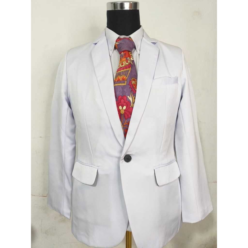 JAS/BLAZER PUTIH: ZOEY COLLECTION, JAS PRIA SLIM FIT PUTIH KEREN KANCING 1 FORMAL CASUAL FULL FURRIN