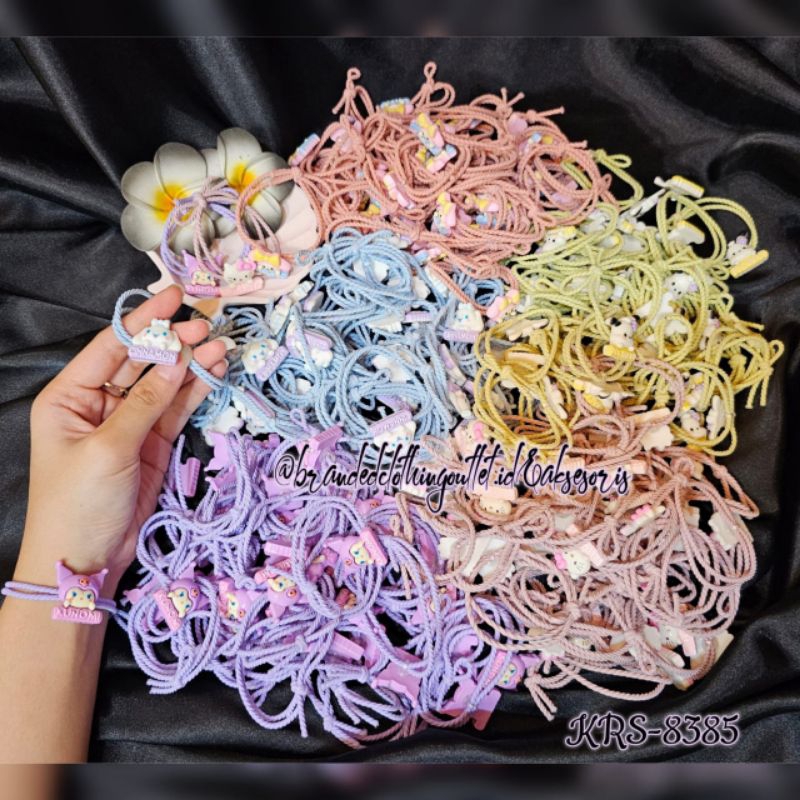 (2IN1) IKAT RAMBUT SANRIO / GELANG SANRIO / KARET RAMBUT ULIR HELLO KITTY / KUNCIR KARAKTER ELASTIS 