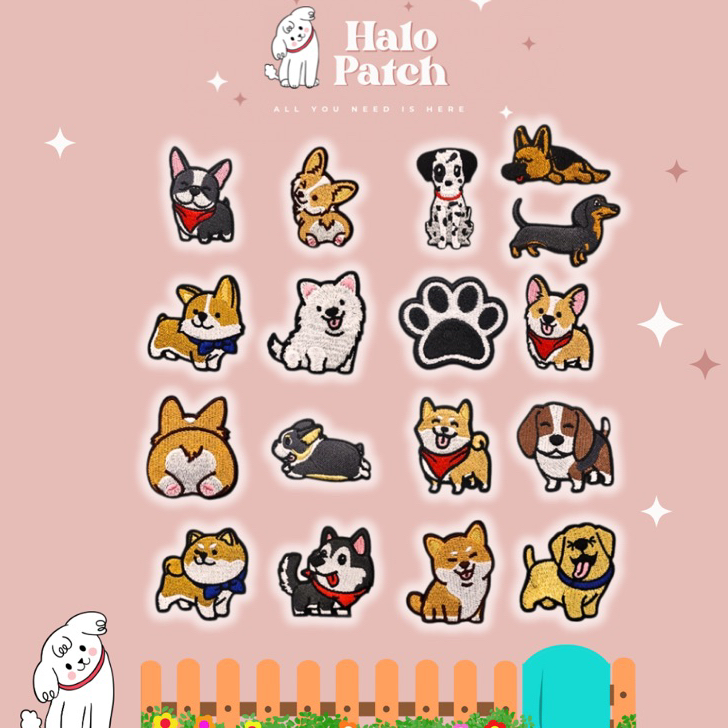 Terlaku. BORDIR PATCH DOG SERIES IRON ON/ PATCH BORDIR DOG / BORDIR PATCH DOG / IRON PATCH DOG
