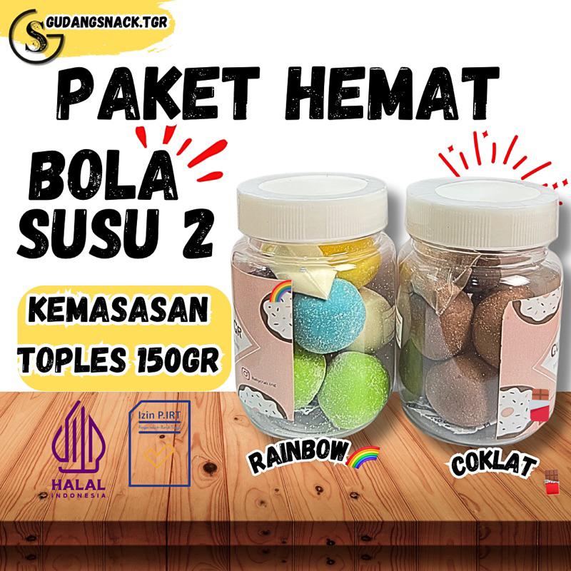 

PAKET BUNDLING BOLA SUSU PELANGI DAN COKLAT 150gr