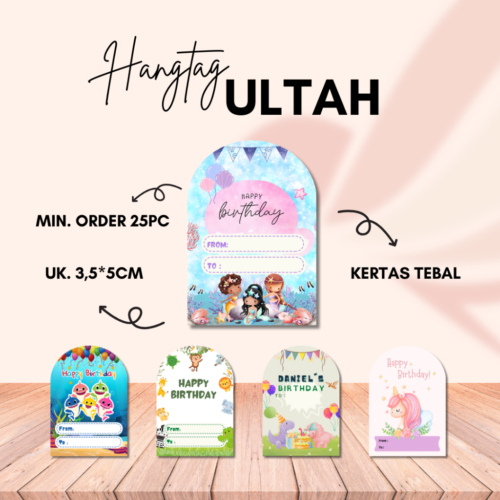 

Hangtag Ultah Anak - Hangtag Custom isi 60pc