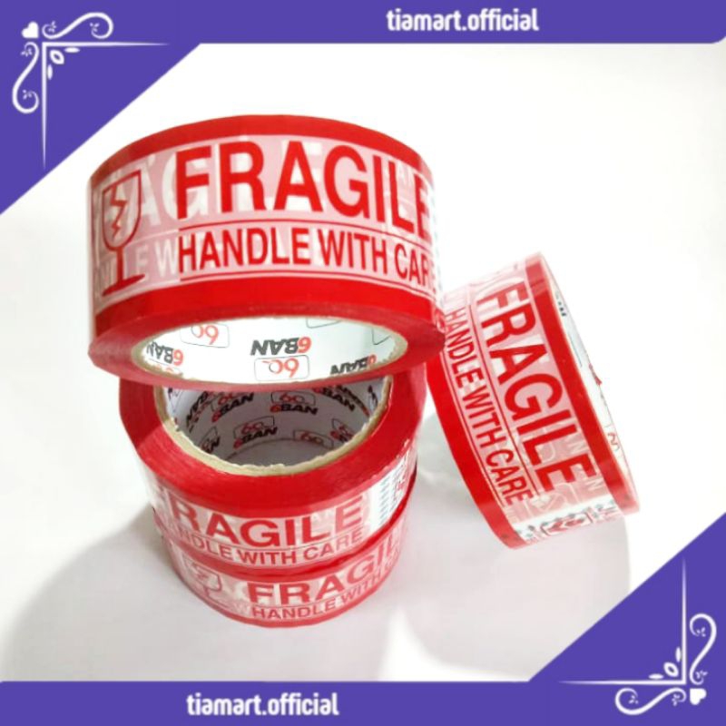 

[PCS] Solasi Lakban Fragile Merah 48mm × 70 Yard
