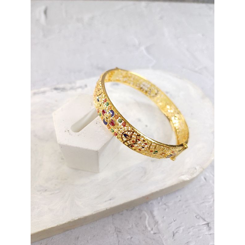 Bangle / Gelang bulat model dubai Emas Asli 8K