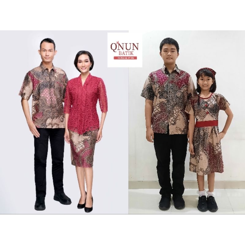 QNUNBATIK BATIK FAMILY/KELUARGA ROK N BLUS SKJ BROKAT MERAH