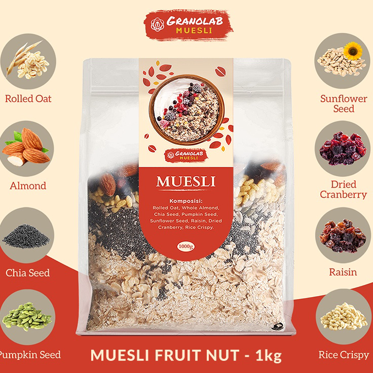 

Diskon Promo Muesli Fruit and Seed 1 kg - Granolab Muesli