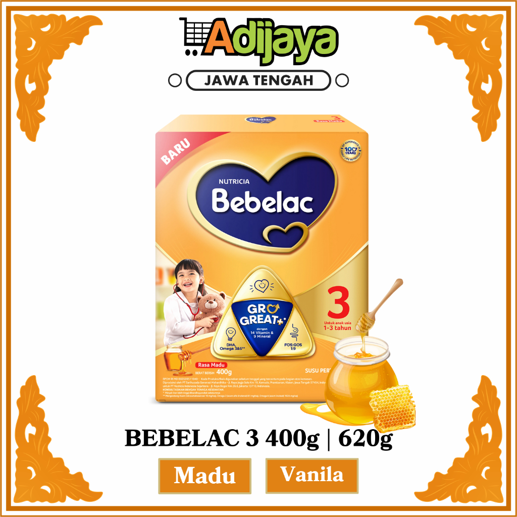 

Bebelac 3 Madu Vanila Susu Pertumbuhan Bubuk Anak | 400g 620g