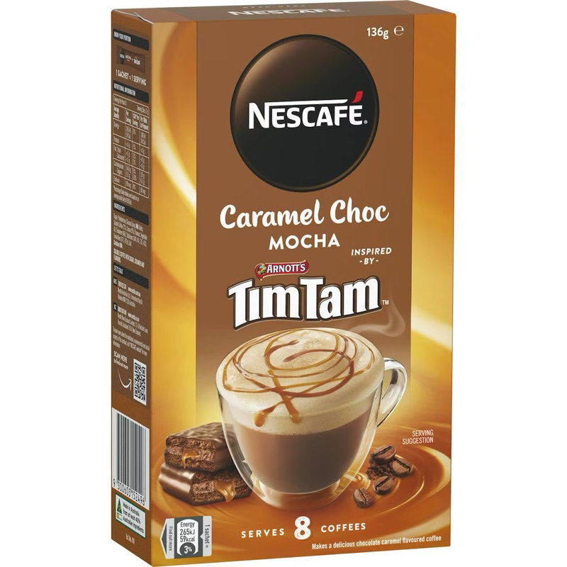

Nescafe Caramel Choc Mocha Tim Tam Coffee Sachets 8 Pack - Australia