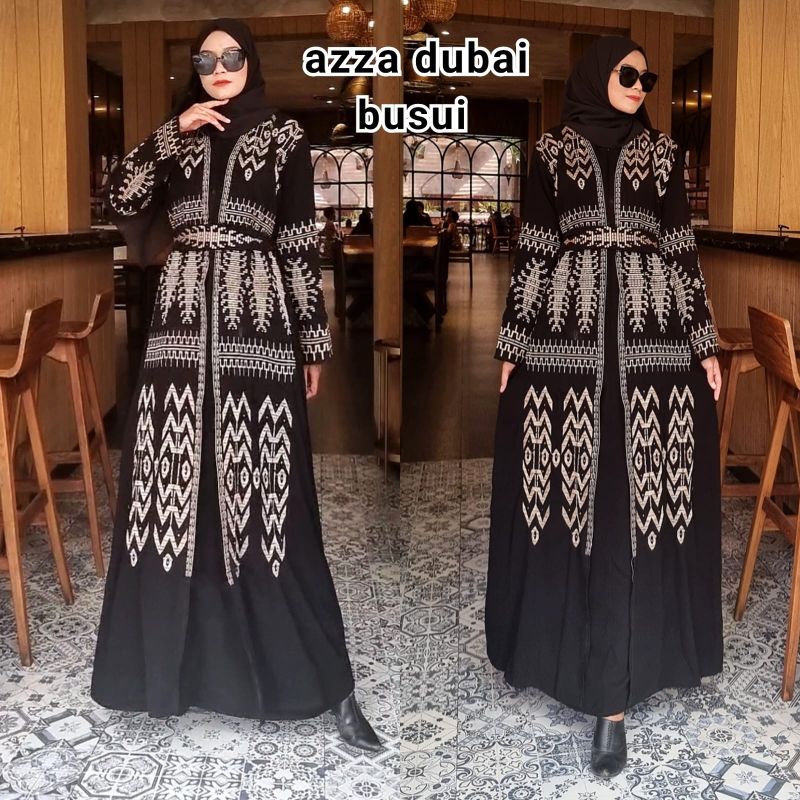 Abaya Hitam Dress Maxi Arab azza dubai Gamis Bestseller