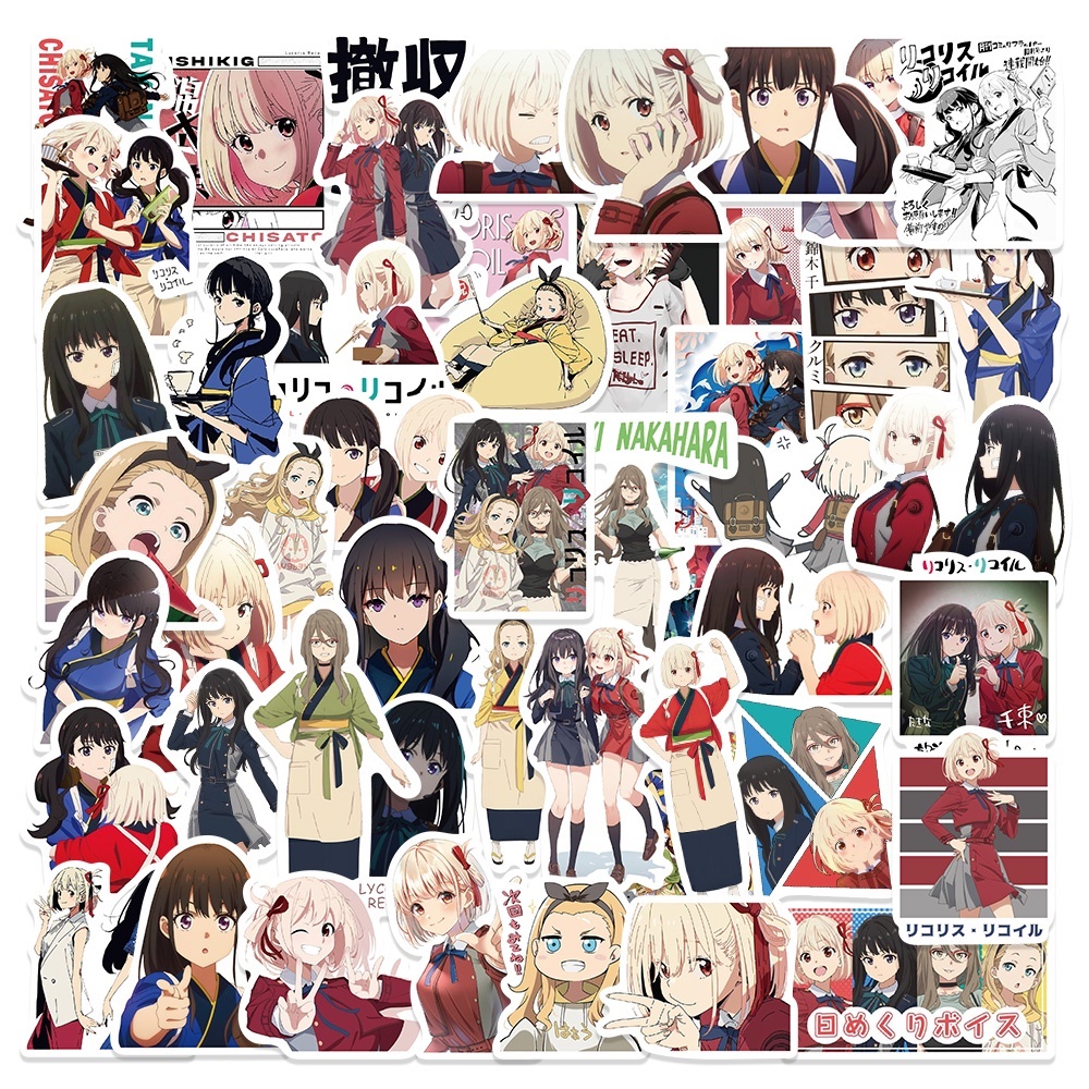 

Stiker Anime Lycoris Recoil 1pcs