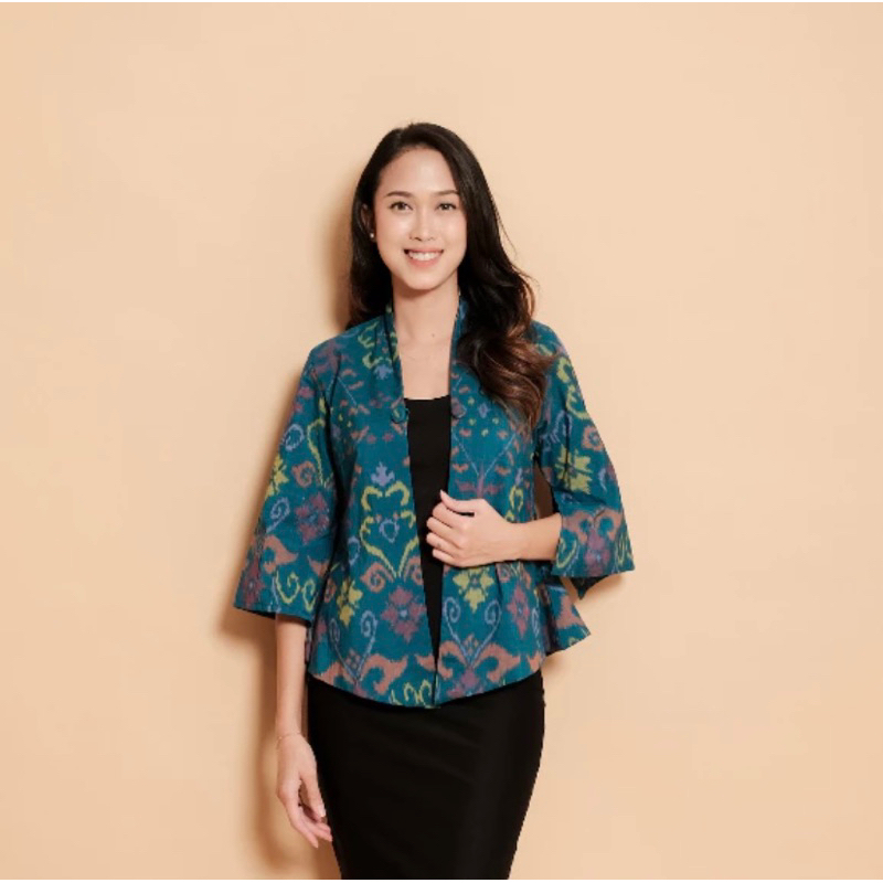 Manda Outer (Atasan Tenun Endek) / Blazer wanita / Outer wanita / ootd kantoran / endek bali