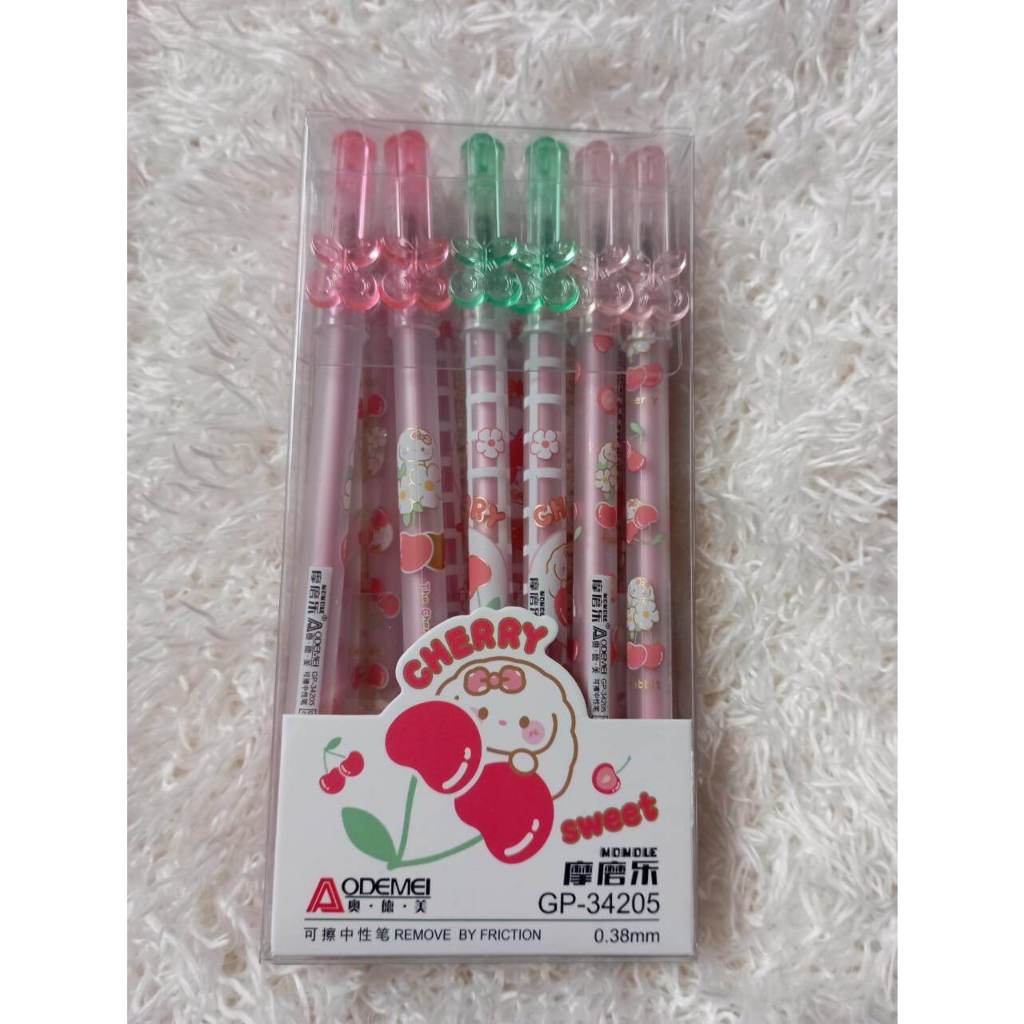 

SWEET Cherry Erasable Pulpen Lucu Arti nya Pena Yang Bisa Di Hapus Atau Hilangin Tinta Pada Pul Pen Hitam Eras Ble Anak Perempuan Wanita DiHapus Bolpen Hitam Harga murah laris Viral Warna Pink orange Alat Tulis Sekolah Kantor Black Gelap 1SET A Odemei