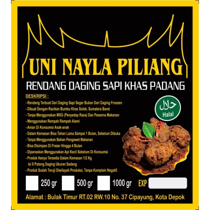 

Rendang daging sapi 1300gr