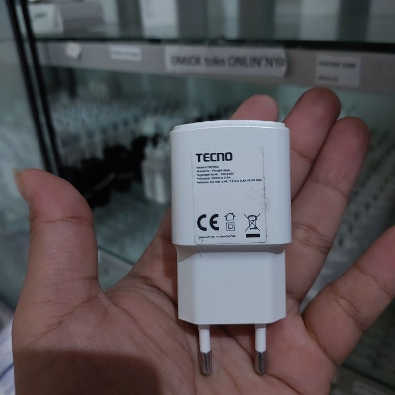 Adaptor Batok Tecno 18Watt Ori copotan