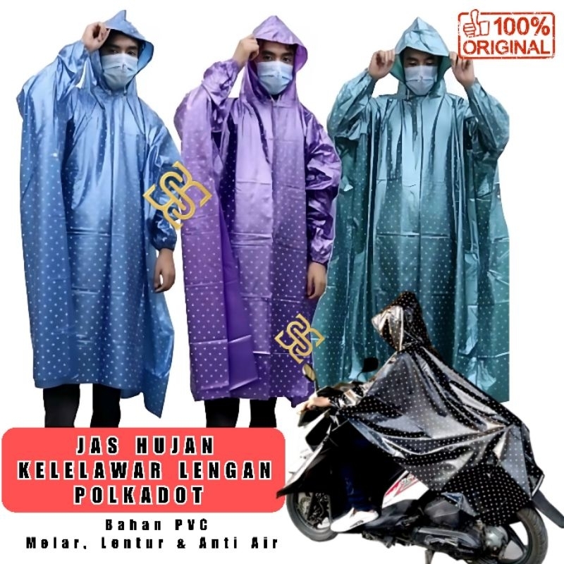 JAS HUJAN PONCO POLKADOT / JAS HUJAN KELELAWAR LENGAN