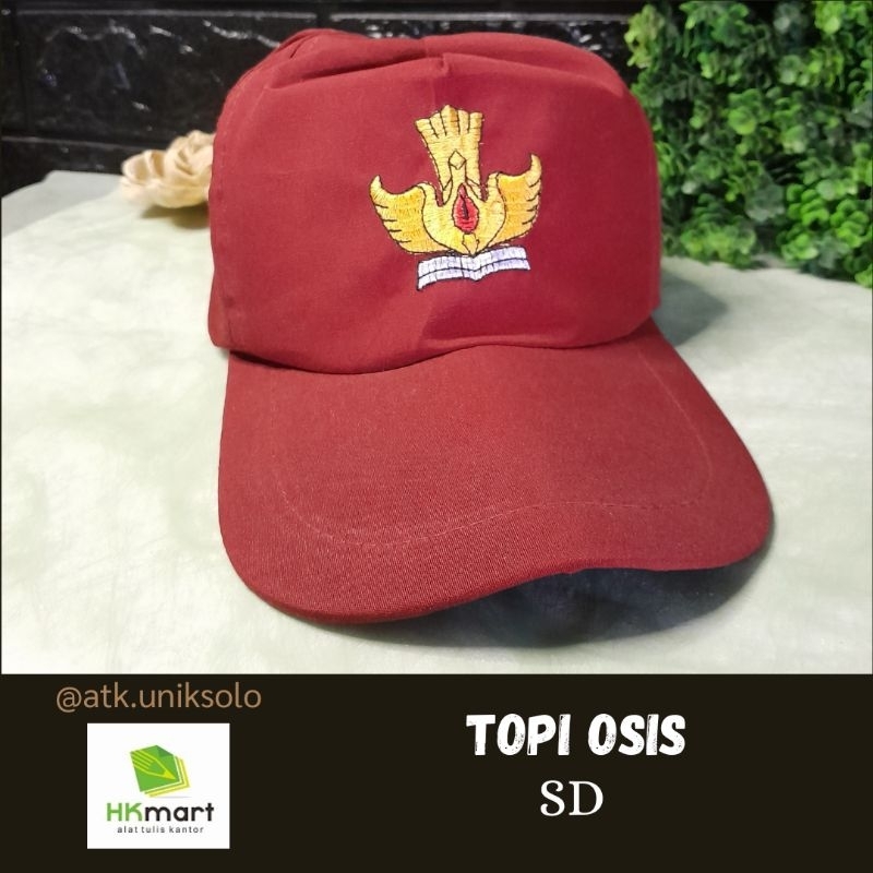 TOPI SEKOLAH SD MERAH POLOS, TOPI OSIS SD