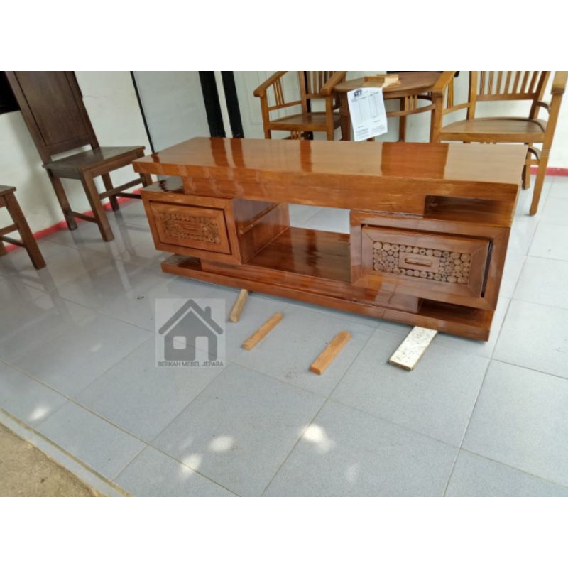 Ready Setok Buvet Tv Minimalis Jati Jepara