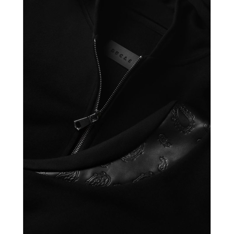 RUCAS "Embossed Paisley Leather" Zip Hoodie