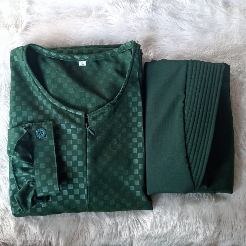 READY Gamis set syari wolfis emboss khimar wollycrepe premium