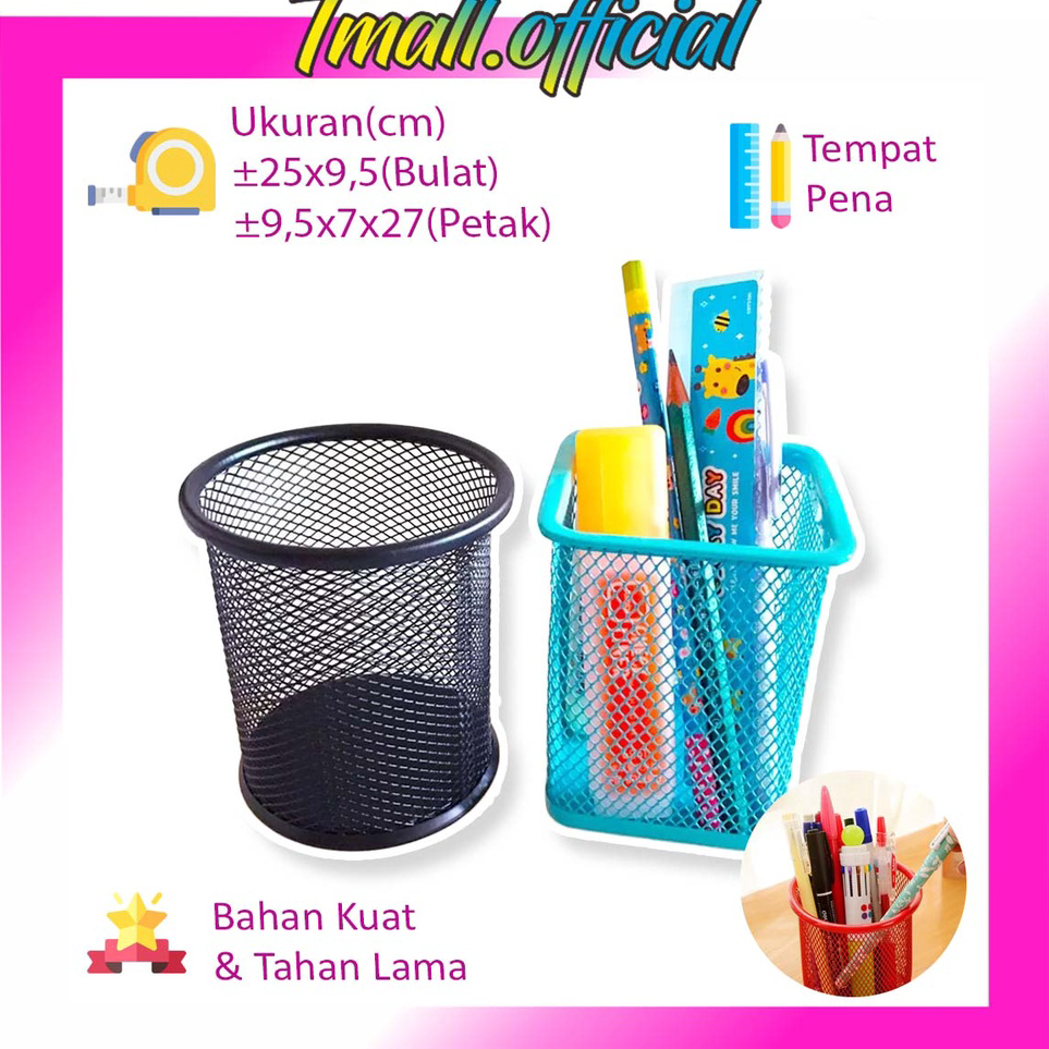 

➬✪✸ ❄ TMALL ❄ R010 Tempat Alat Tulis Pensil Pena Bulat Besi Pen Pensil IMPORT MURAH