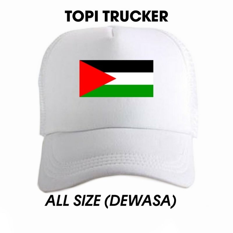 TOPI TRUCKER PALESTINA BENDERA || TOPI PALESTINA