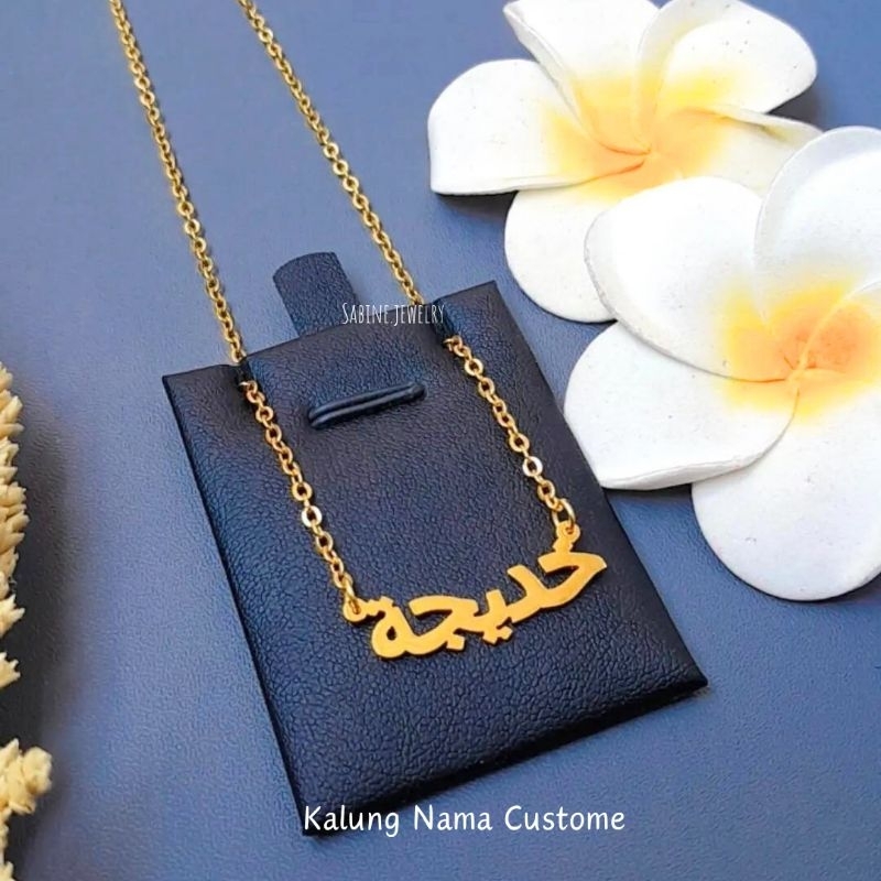Kalung Nama Titanium Arabic Font / Kalung Nama Tulisan Arab
