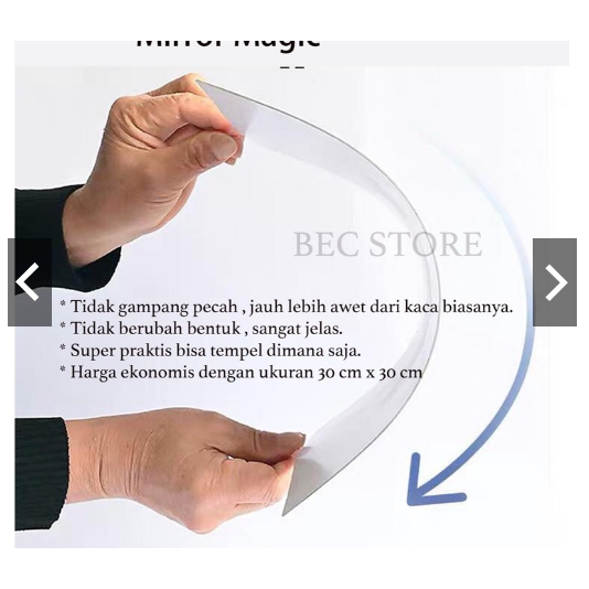 Cermin DROMMARE Acrylic Plastic Stiker Tempel/Wallpaper Kaca Kamar Mandi / Tidur