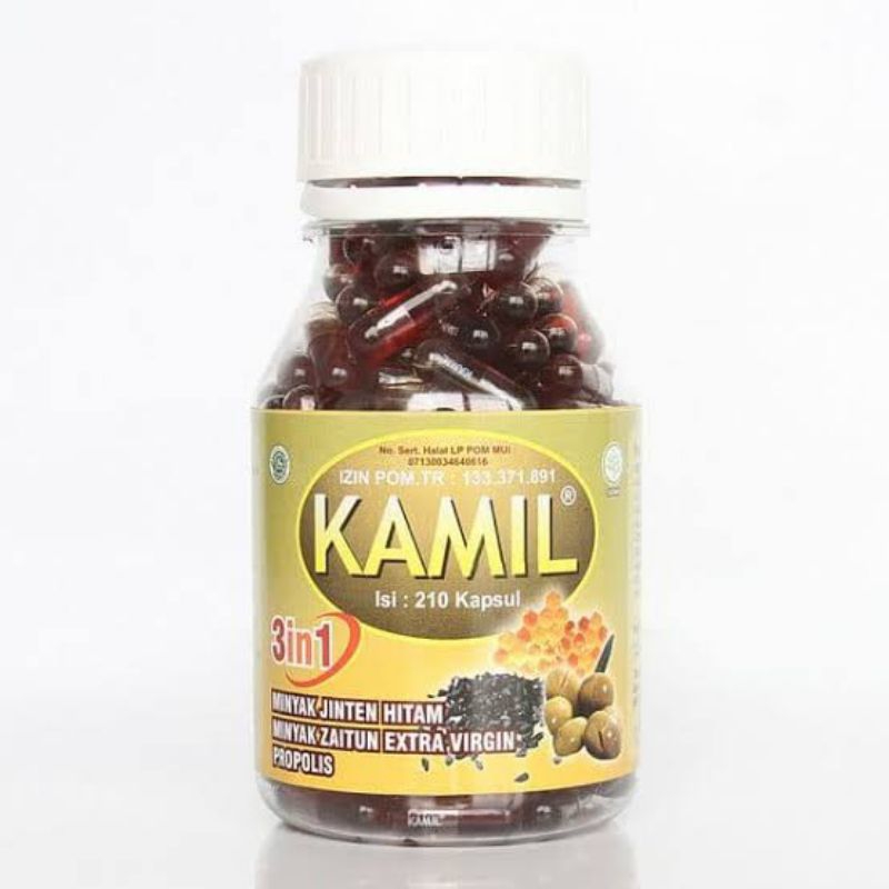 [ORIGINAL] Kamil 3 in 1 Jinten Hitam Habbatussauda Propolis Zaitun 210 Kapsul