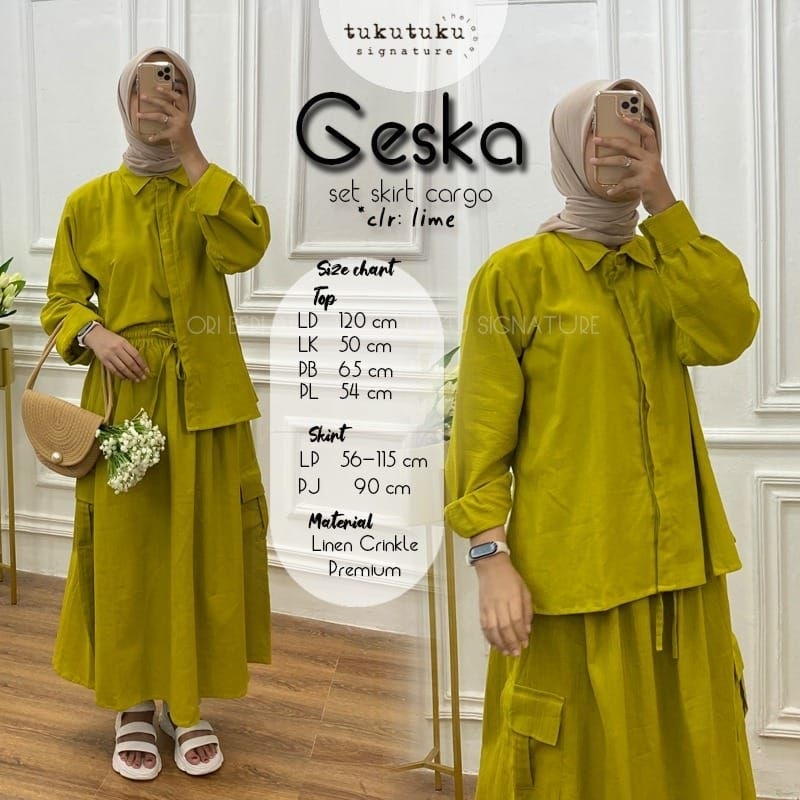 GESKA SET ROK CARGO LINEN CRINKLE 0511