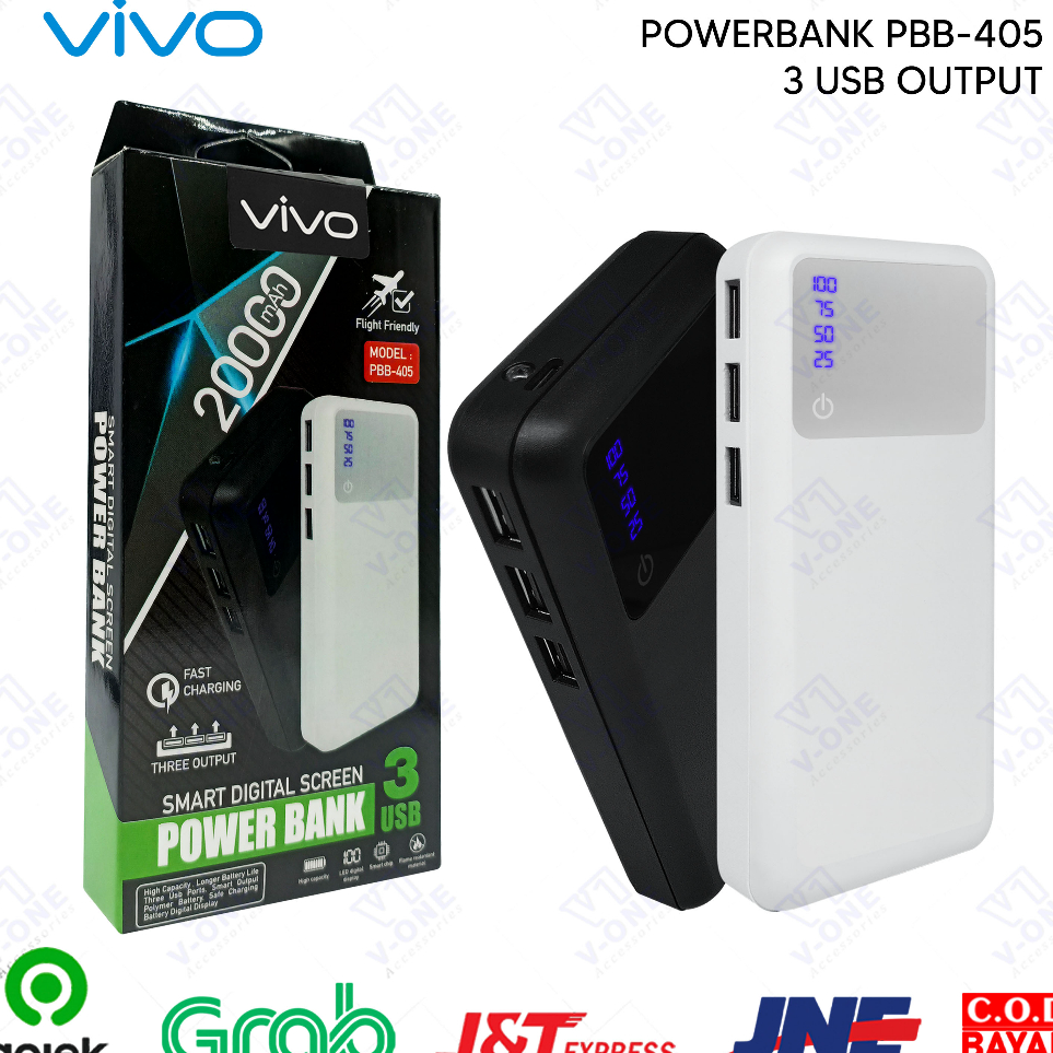Terupdate PB POWERBANK POWER BANK VIVO MURAH KAPASITAS 20000 mAh PBB 405