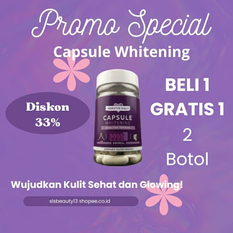 Kapsul Pemutih Badan dan Wajah CAPSULE WHITENING BPOM Permanen Tercepat Pria Wanita Obat Pemutih Ala