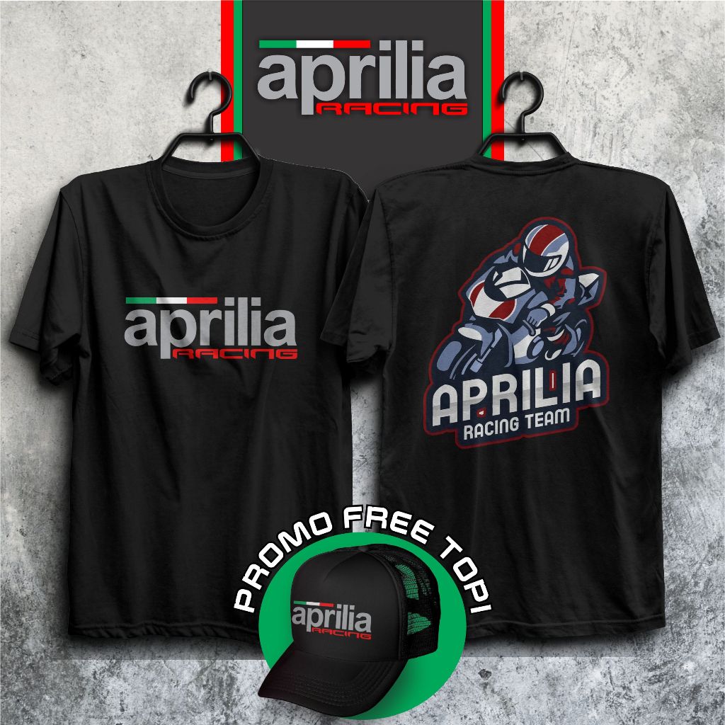 Baju Kaos Aprilia Racing Plus Topi