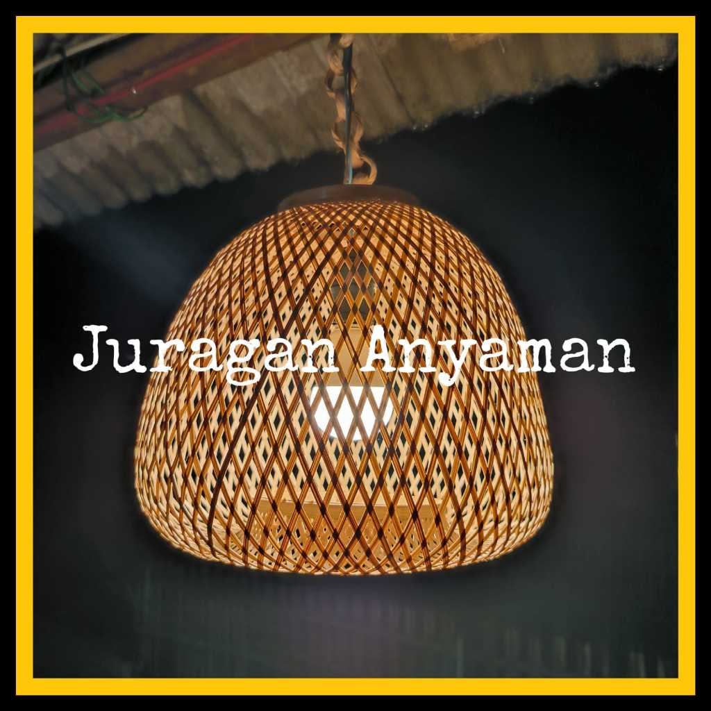 Kap Lampu Gantung Estetik Model I Anyaman Bambu Dekorasi Ruangan Minimalis Cafe Resto Resort Villa H