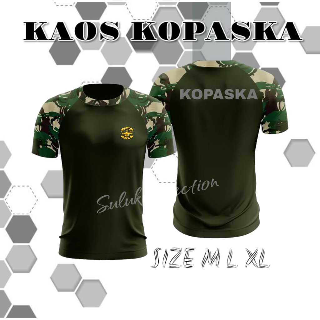 sulukcollection Kaos Loreng Pria Baju Kaos loreng Baju Kaos Loreng kopaska Kaos Hijau Botol Kaos Arm